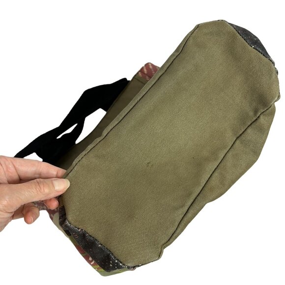 Kipling Large Tote Bag Cotton Canvas Army Green + Printed Zip Pouch - Picture 6 of 10